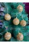 Christmas Tree Pine Tree Ornament Gold Glitter Model 6 Pieces Christmas Ball 6 cm Cici Ball - 3