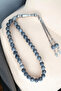 33' Gray Rosary - Original Natural Stone, Size 8 mm