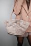 Dark Beige Genuine Suede Leather Women's Shoulder Bag
