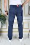 Men's Blue Top Pocketed Beaded Regular Fit Casual Fit Stretchy Chino Linen/canvas Cotton Pants - 4