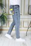 Men's Denim Trousers Slim Fit Narrow Cut Regular Waist Blue Jeans - 4