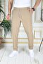 Men's Mustard Italian Cut Flexible Slim Fit Lycra Elastic Double Leg Fabric Trousers School