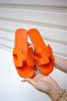 Orange Herse - Women's Flat Sole Slippers - 2
