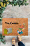 Checkerboard Patterned Mailbox - Interior and Exterior Door Mat, Welcome