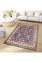 Melisa Collection Yellow Border Detailed Multicolored Patterned Woven Base Decorative Carpet Melisa50