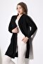 Ndola Women's Soft Textured Combed Cotton Low Long Sleeve Stretchy Combed Cotton Long Cardigan & Hijab Cardigan - Black - 5