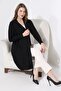 Ndola Women's Soft Textured Combed Cotton Low Long Sleeve Stretchy Combed Cotton Long Cardigan & Hijab Cardigan - Black - 6