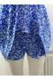 Blue Daisy Floral Mini Skirt with Built-In Shorts Helen Fabric Skirt Hem Stitch-Free Floral03 - 3