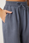 Muslin Palazzo Trousers Anthracite Lmx0008 - 5