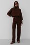 Long-Sleeved Hand-Interlocking Turtleneck Sweater and High-Waisted Knitwear Pants Bottom Top Coffee Knitwear Set 015 - 6