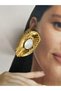 Oval Stainless Steel Women's Earrings Pair with Pearls - 4
