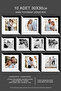 10 قطع إطار 30x30 - إطار مربع MDF - إطار صور - إطار بلونين أسود-أبيض
