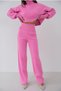 Long Sleeve Hand-Interlocking Turtleneck Sweater and High Waist Knitwear Pants Bottom Top Pink Knitwear Set 015 - 5