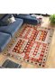 Umut Collection Orange and Beige Themed Ethnic Geometric Patterned Vintage Decorative Carpet 48 - 3