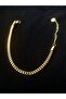 Steel Gold Flat Twist Steel Unisex Bracelet - 6
