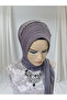 Silvery Dark Grey Accessories Ready Wrap Evening Dress Wrap Ready Turban - 3