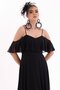 Rochie de seară lungă neagră cu mânecă joasa - 2