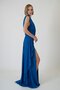 Petrol Chiffon Off the Shoulder Long Evening Dress with Stones and Invitation Dress - 5