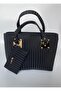 Women's Black Gift Daily Wedding Mother Bag Large Size Hand and Shoulder Bag with Wallet - 2