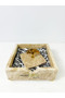 Travertine Marble Napkin Holder Gold Gingko - Travertine Napkin Holder - 3
