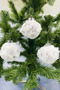 Christmas Tree Ball Luxury Plush Silver Snowflake Printed 3 Pieces 8 cm - 6