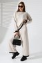 Women's Stone Crew Neck Shepherd Stitched Sweater and Palazzo Knitwear Top and Bottom Set - 4