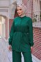 Richter Collar Detailed Hijab Green Suit - 2