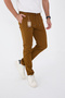 Men's Seasonal Jogger Slimfit Mold Waist Half Elastic Lycra Camel Linen Trousers - 3