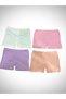 Cotton Combed Girl's Ribbed Soft Pastel Colored 4-Piece Comfortable Boxer Set - 2