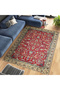 Mete Collection Red Theme Floral and Traditional Patterned Vintage Decorative Carpet 02 - 3