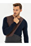 Navy Blue Slim Fit Crew Neck Knitwear Sweater 50261154 -Vr033 - 2