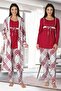 Women's Cherry Long Sleeve Maternity Maternity 3-Piece Pajamas Set