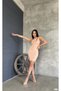 Women's Powder One Shoulder Scuba Crepe Evening Dress Graduation Dress - 4