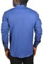 Men's Dark Blue Lycra Snap Fastener Double Pocket Gabardine Shirt with Stitching Detail 2300419 - 2