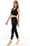Women's Black Reflective Printed Recovery Diving Leggings - 4
