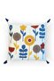Punch Embroidered Throw Pillow Cover Bohemian Style Linen Fabric - 2