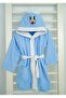 Mnsevtekstil - 7/8 Children's Bathrobe, 100% Cotton, Eared and Hooded, 3 Colors Embroidered - 5