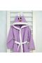Mnsevtekstil - 7/8 Children's Bathrobe, 100% Cotton, Eared and Hooded, 3 Colors Embroidered - 3