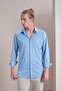 Men's Blue Long Sleeve Mercerized Kagi Slim Fit Shirt - 2