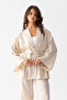 Wide Leg Linen Textured Bottom Top Kimono Set - 7