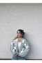 Blue Floral Motif Cardigan