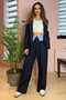 Striped Popline Detailed Fabric Pants - 8