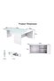 Premium White GED-5 Glass Executive Desk 320 cm - 6