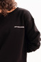 Crew Neck Embroidered Black Women's Sweatshirt with Fleece Inside - Rigil - 6