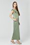 Long V-Neck Slit Dress - 2