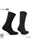 جوارب PETER Wool Stretch+ مبطنة بالكامل وواسعة للغاية مع تقنية Teknoloji، عبوة من زوجين باللون الأسود - 2