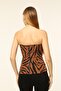 Zebra Patterned Bustier - 4