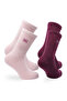 Helsinki Thin Knitted Merino Wool Casual Children's Socks 2 Pack Pink - 4
