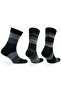 Stockholm Merino Wool Thin Knit Premium Casual Daily Socks 3 Pack Gray Striped - 3