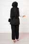Side-Tie Vest Suit Black - 5